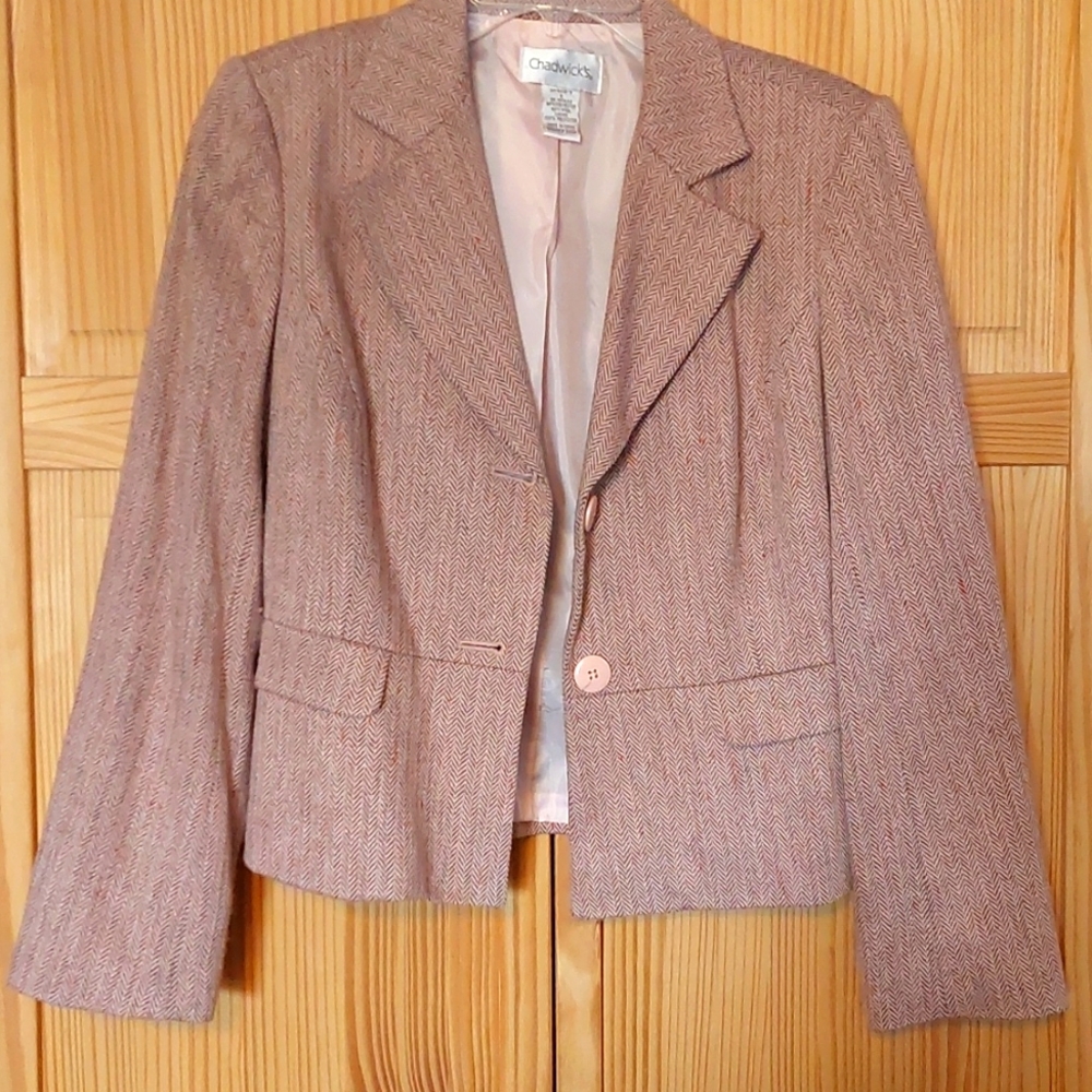 Jacket.Pink Herringbone.